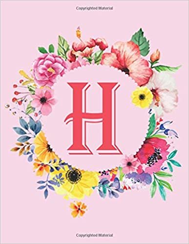okumak H: H Monogram Notebook 120 Pages 8.5 x11. H Initial Journal for Girls, Gift for Mother and Sister. Pink Floral Monogrammed Journals for Women for writing notes and ideas