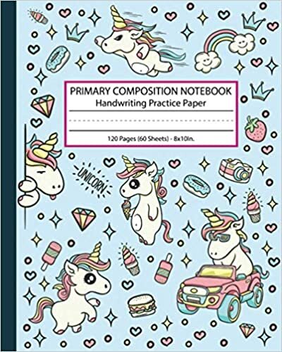 okumak Primary Composition Notebook Handwriting Practice Paper: Story Picture Space and Dashed Midline Unicorn Journal Notebook For Grades K-2 Kids
