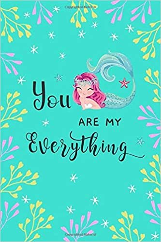 okumak You Are My Everything: 4x6 Password Notebook with A-Z Tabs | Mini Book Size | Floral Star Mermaid Design Turquoise