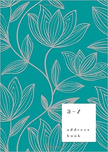 okumak A-Z Address Book: B6 Small Notebook for Contact and Birthday | Journal with Alphabet Index | Hand-Drawn Brush Hipster Cover Design | Teal