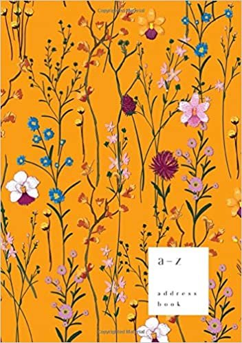 okumak A-Z Address Book: B5 Medium Notebook for Contact and Birthday | Journal with Alphabet Index | Fashion Wild Flower Cover Design | Orange