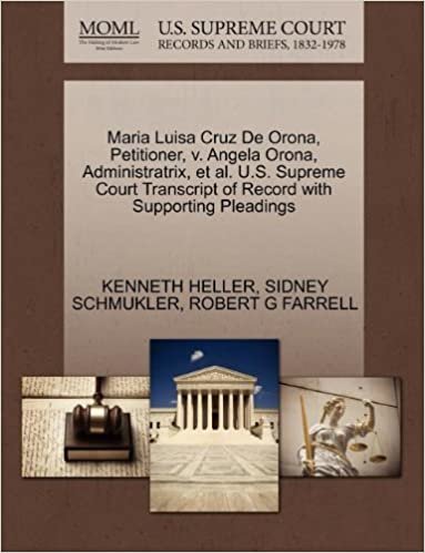 okumak Maria Luisa Cruz De Orona, Petitioner, v. Angela Orona, Administratrix, et al. U.S. Supreme Court Transcript of Record with Supporting Pleadings