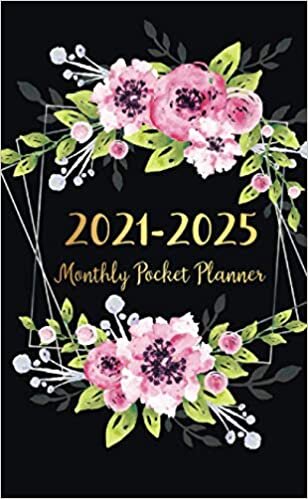 okumak 2021-2025 Monthly Pocket Planner: Floral Watercolor Cover | 5 Year Pocket Planner and Monthly Calendar with Holidays | Agenda Schedule Organiser and ... Jan 2021 - Dec 2025 | Appointment Notebook