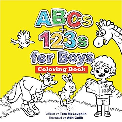 okumak ABCs and 123s for Boys Coloring Book: Jumbo pictures. Hours of fun animals, scenes, letters and numbers to color. A big activity workbook for toddlers and preschool kids!