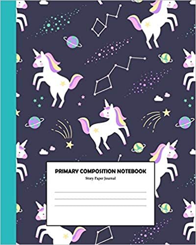 okumak Primary Composition Notebook Story Paper Journal: Story Paper 8&quot;x10&quot; Grades K-2 and 3 | Magic Unicorn Cover | Specialty Handwriting Paper Dotted ... and Primary School Composition Books