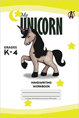 okumak My Unicorn Primary Handwriting k-4 Workbook, 51 Sheets, 6 x 9 Inch, Yellow Cover