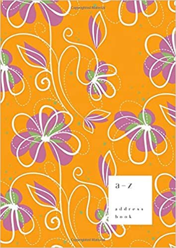 okumak A-Z Address Book: A4 Large Notebook for Contact and Birthday | Journal with Alphabet Index | Stylish Climbing Flower Design | Orange