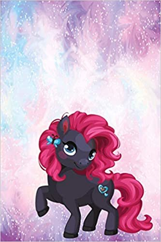 okumak Glamour Pony Notebook: Pony Notebook graph paper 120 pages 6x9 perfect as math book, sketchbook, workbook and diary with glitter