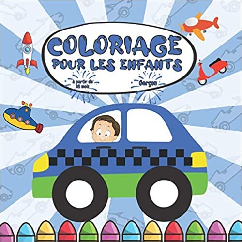 okumak Coloriage pour les enfants à partir de 18 mois Garçon: Livre de dessin pour garçons avec tracteur, camion, voitures, avions et bien d&#39;autres. Cadeau pour les tout-petits de 1 an