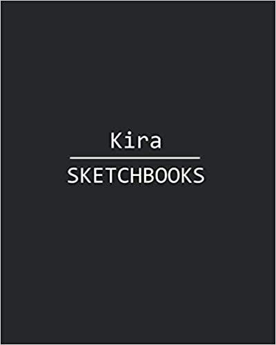 okumak Kira Sketchbook: 140 Blank Sheet 8x10 inches for Write, Painting, Render, Drawing, Art, Sketching and Initial name on Matte Black Color Cover , Kira Sketchbook