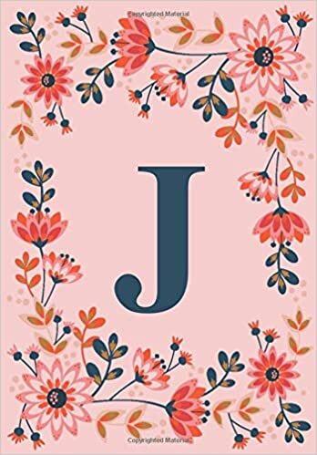 okumak J: Pink Personalized Floral Initial J Monogram Composition Notebook for Girls and Women - 110 Lined Pages (55 Sheets) - 6.69&quot;x9.61&quot;