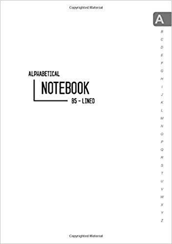 okumak Alphabetical Notebook B5: Medium Lined-Journal Organizer with A-Z Tabs Printed | Smart White Design