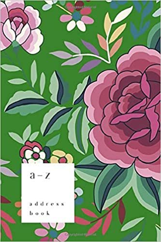 okumak A-Z Address Book: 4x6 Small Notebook for Contact and Birthday | Journal with Alphabet Index | Spanish Floral Art Cover Design | Green