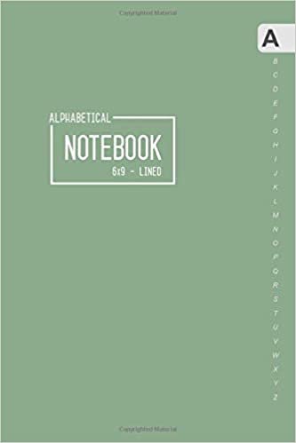 okumak Alphabetical Notebook 6x9: Medium Lined-Journal Organizer with A-Z Tabs Printed | Smart Dusty Green Design