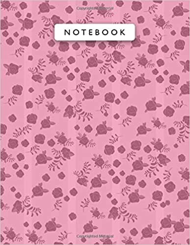 okumak Notebook French Pink Color Mini Vintage Rose Flowers Lines Patterns Cover Lined Journal: Planning, A4, Journal, Work List, Monthly, Wedding, 8.5 x 11 inch, 21.59 x 27.94 cm, 110 Pages, College