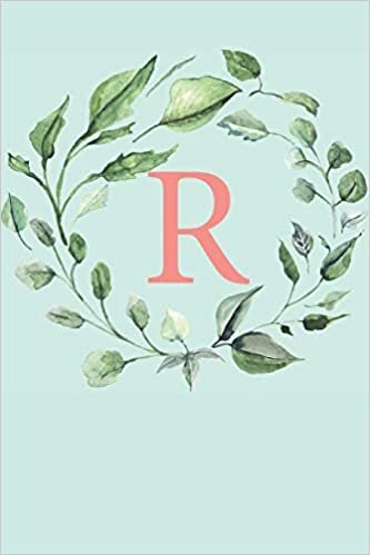 okumak R: A Soft Mint Green Floral Wreath Monogram Sketchbook | 110 Sketchbook Pages (6 x 9) | Floral Watercolor Monogram Sketch Notebook | Personalized Initial Letter Journal | Monogramed Sketchbook