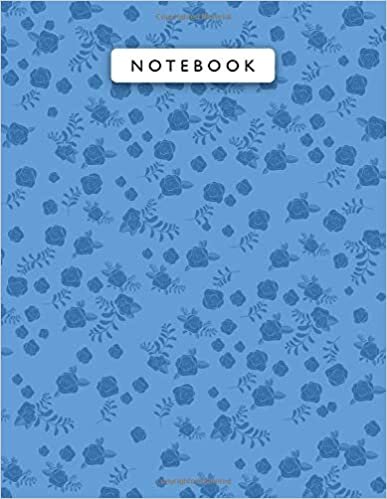 okumak Notebook Dodger Blue Color Mini Vintage Rose Flowers Patterns Cover Lined Journal: 110 Pages, A4, Wedding, Journal, 21.59 x 27.94 cm, Planning, College, Monthly, Work List, 8.5 x 11 inch