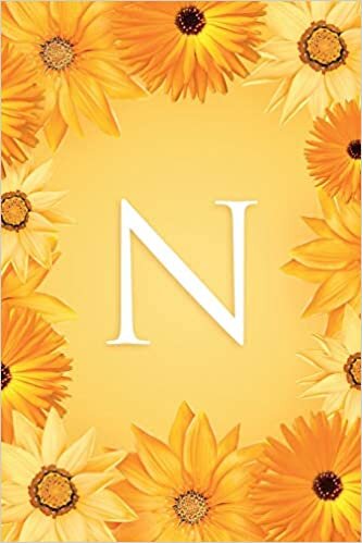 okumak N: Modern, stylish and simple floral capital letter monogram ruled notebook, decorative border, pretty, cute and suitable for all: men, women, girls &amp; ... / lined pages 6 x 9 gloss finish handy size.