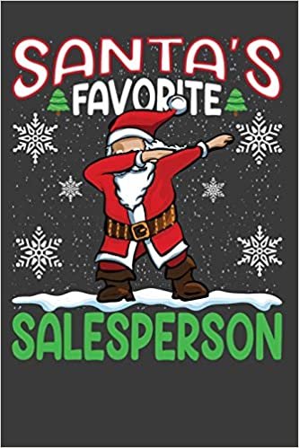 okumak Santa&#39;s Favorite Salesperson: Funny Christmas Present For Salesperson. Salesperson Gift Journal for Writing, College Ruled Size 6&quot; x 9&quot;, 100 ... hat, Christmas pine, white snow, lights.