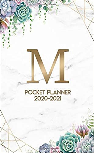 okumak 2020-2021 Pocket Planner: Cactus &amp; Succulents Monogram Initial Letter M Two-Year Monthly Pocket Agenda &amp; Organizer | Marble &amp; Floral Personal 24 ... With Contact List, Password Log &amp; Notes.