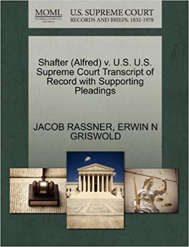 okumak Shafter (Alfred) v. U.S. U.S. Supreme Court Transcript of Record with Supporting Pleadings