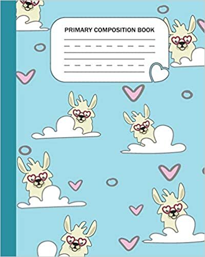 okumak Primary Composition Book: Grade Level K-2 Learn To Draw and Write Journal With Drawing Space for Creative Pictures and Dotted MidLine for Handwriting Practice Kindergarten Notebook - Llama lovers