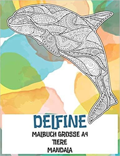 okumak Malbuch Grosse A4 - Mandala - Tiere - Delfine