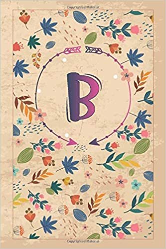 okumak B: Initial Monogram Alphabet Letter B, Cute Cover, Lined Notebook/Journal Gift for Her, 6&quot;x9&quot;, Soft Cover, Premium Matte Finish