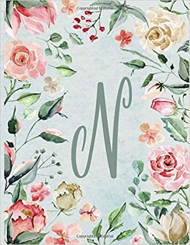 okumak 2020-2022 Calendar, Letter/Initial N, Teal Pink Floral Design: 3-Year Monthly Calendar 2020-2022, 8.5”x11” (Teal Pink Floral 3-Yr Calendar Alphabet Series - Letter N, Band 14)