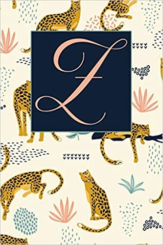 okumak Z: Letter Z Journal, Tropical Leopards, Personalized Notebook Monogram Initial, 6 x 9