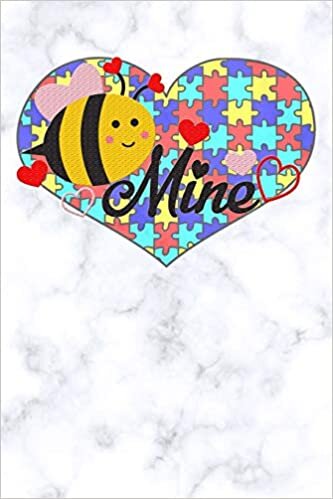 okumak mine: white marble Bee Autism awareness puzzle Lined Notebook and Journal composition book diary gift mothers day