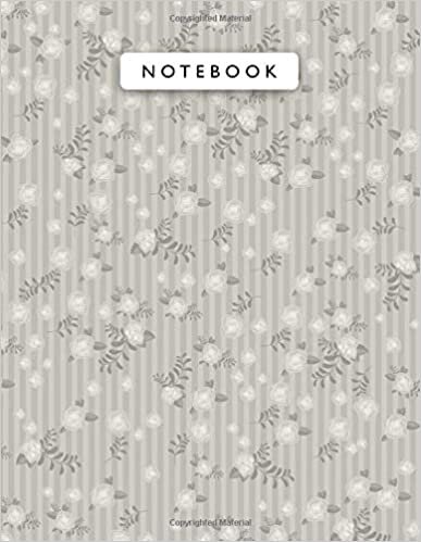 okumak Notebook Eggshell Color Small Vintage Rose Flowers Mini Lines Patterns Cover Lined Journal: Wedding, Monthly, 21.59 x 27.94 cm, 110 Pages, Journal, Planning, College, Work List, A4, 8.5 x 11 inch