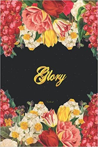 okumak Glory Notebook: Lined Notebook / Journal with Personalized Name, &amp; Monogram initial G on the Back Cover, Floral Cover, Gift for Girls &amp; Women