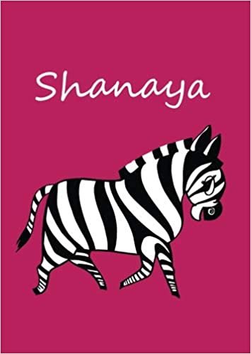 okumak Shanaya: personalisiertes Malbuch / Notizbuch / Tagebuch - Zebra - A4 - blanko