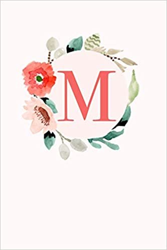 okumak M: 110 Sketchbook Pages | Monogram Sketch Notebook with a Classic Light Pink Background of Vintage Floral Roses in a Watercolor Design | Personalized Initial Letter Journal | Monogramed Sketchbook