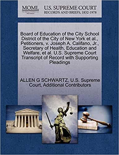 okumak Board of Education of the City School District of the City of New York et al., Petitioners, v. Joseph A. Califano, Jr., Secretary of Health, Education ... of Record with Supporting Pleadings