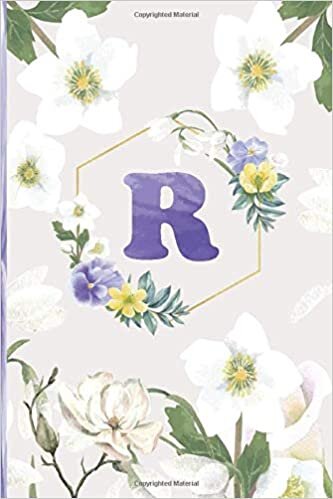 okumak R: Calla lily notebook flowers Personalized Initial Letter R Monogram Blank Lined Notebook,Journal for Women and Girls ,School Initial Letter R floral with lisianthus rose watercolor 6 x 9