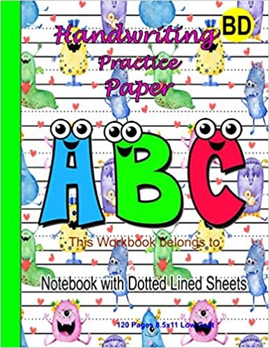 okumak Handwriting Practice Paper For K-2&amp;3: KIDS First Notebook with Dotted Lined Sheets | Low Cost Bumper 120-Page 8.5x11 | Kindergarten Hand writing Sheet ... first Writing Paper for ABC kids, Toddler