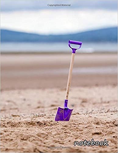 notebook: 8.5x11 cute lined journal | beach shovel toy sand coast ocean vacation sea