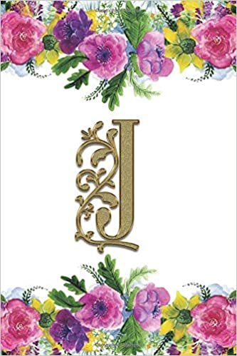 okumak J: Monogram Initial J Journal Lined Personalized Diary Planner - Flower Border (Monogrammed Notebook - 6 x 9, 150 Pages - Floral, Band 10)