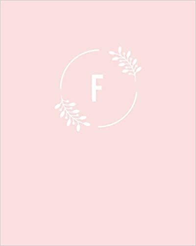 okumak F: 110 Dot-Grid Pages | Light Pink Monogram Journal and Notebook with a Simple Floral Emblem | Personalized Initial Letter Journal | Monogramed Composition Notebook