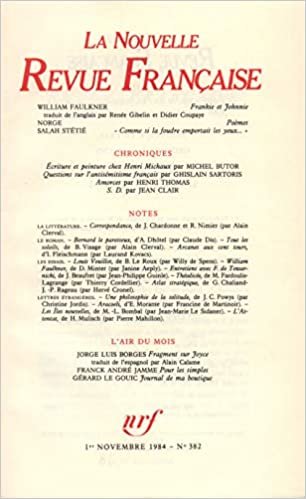 okumak LA N.R.F. 382 (NOVEMBRE 1984) (LA NOUVELLE REVUE FRANCAISE)