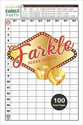 okumak Farkle Score Sheets: V.4 Elegant design Farkle Score Pads 100 pages for Farkle Classic Dice Game | Nice Obvious Text | Small size 6*9 inch (Gift) (F. Scoresheets)