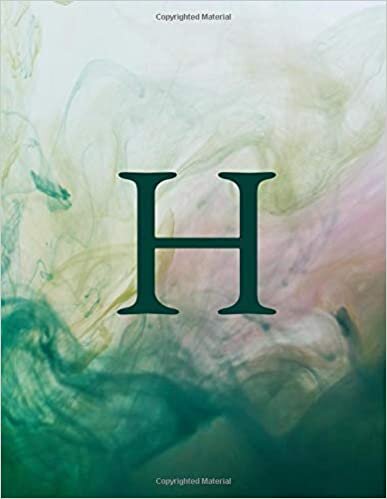 okumak H: Monogram Initial H Notebook for Women and Girls-Green Watercolor Ink-120 Pages 8.5 x 11