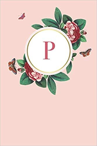 okumak P: 110 Sketchbook Pages (6 x 9) | Light Pink Monogram Sketch Notebook with a Simple Floral Emblem | Personalized Initial Letter Journal | Monogramed Sketchbook