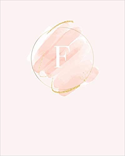 okumak F: 110 Dot-Grid Pages | Light Pink Monogram Journal and Notebook with a Simple Modern Watercolor Emblem | Personalized Initial Letter Journal | Monogramed Composition Notebook