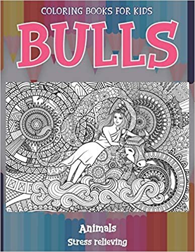okumak Stress Relieving Coloring Books for Kids - Animals - Bulls