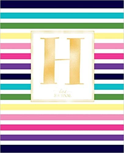 okumak Dotted Journal: Dotted Grid Bullet Notebook Journal Colorful Stripes Gold Monogram Letter H (7.5” x 9.25”) for Women Teens Girls and Kids