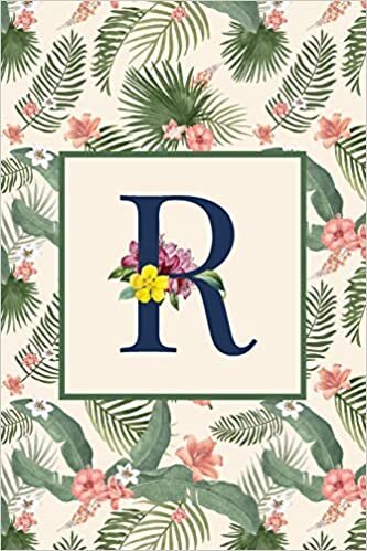 okumak R: Stylish Floral Monogram Initial R Notebook Blank Lined Paper Journal Gift for Women &amp; Girls