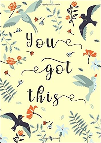 okumak You Got This: A4 Large Print Password Notebook with A-Z Tabs | Big Book Size | Bird Floral Frame Design Yellow